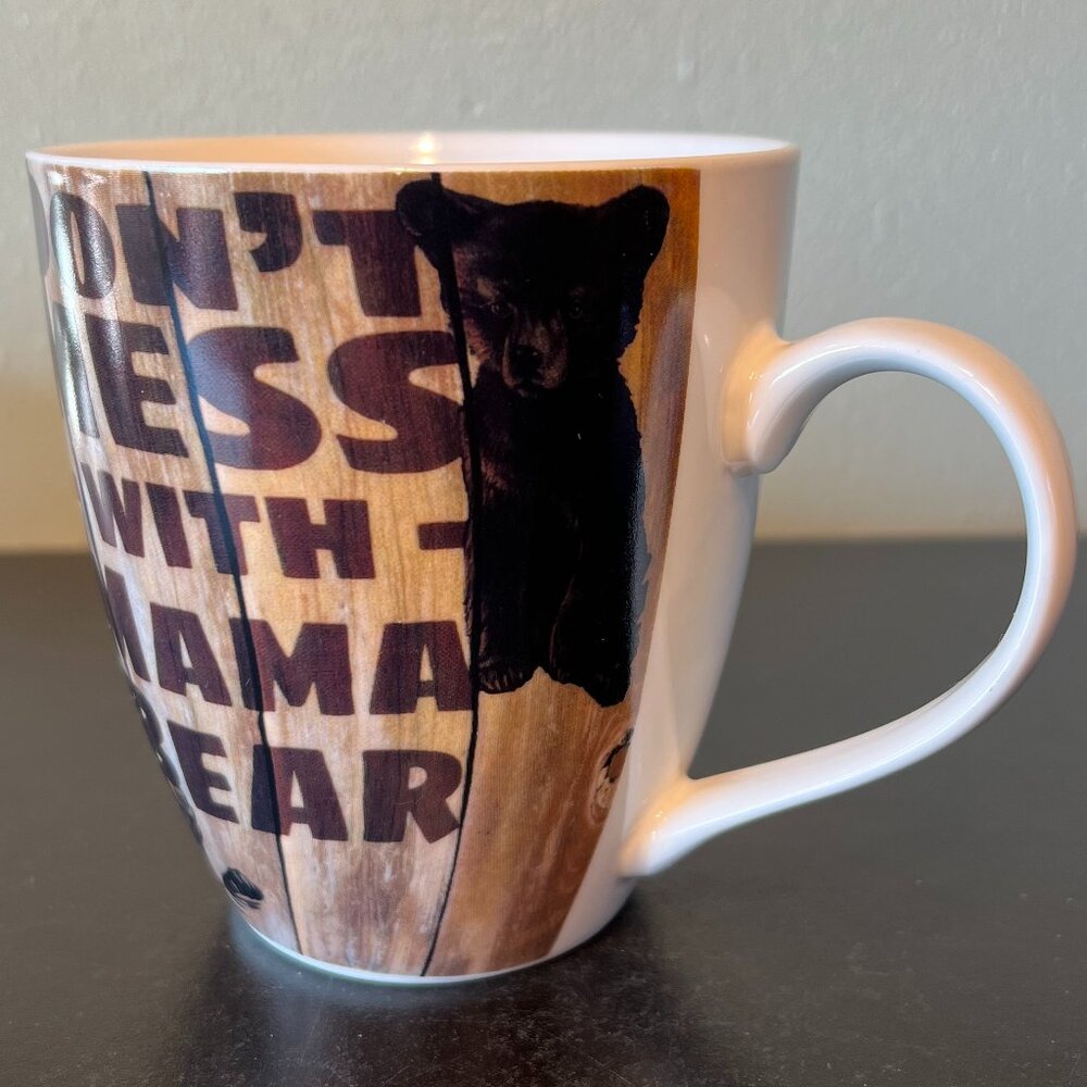 Pfaltzgraff DON’T MESS WITH MAMA BEAR Oversized Rustic Ceramic Coffee Mug 18oz - Picture 3 of 7